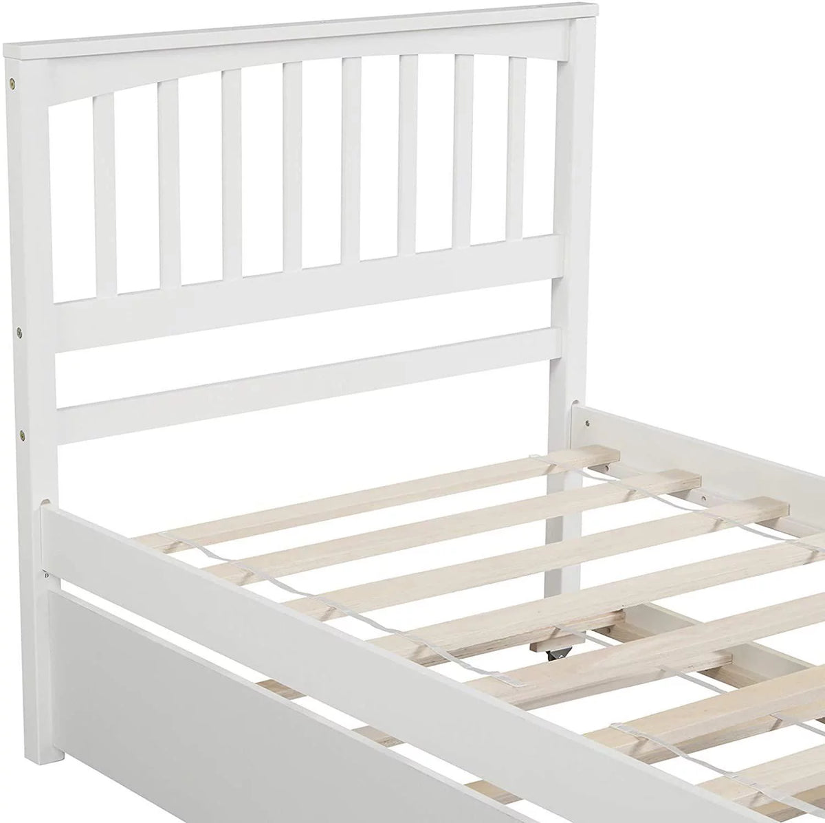 White Twin Size Wood Daybed with Trundle H959241