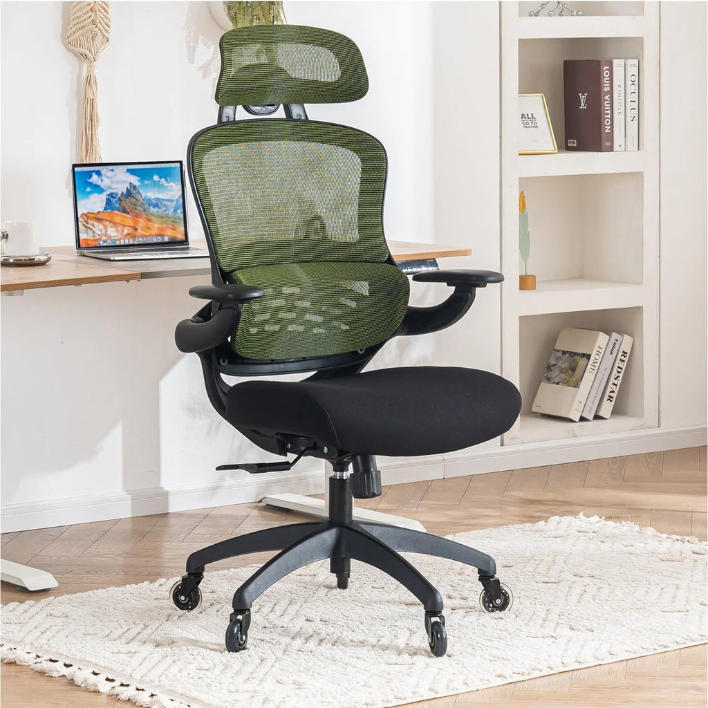 Green Ergonomic Mesh Office Chair with Wheels E909946