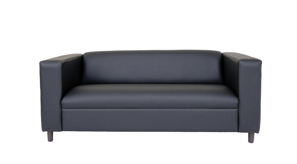 Black Faux Leather Sofa L606091
