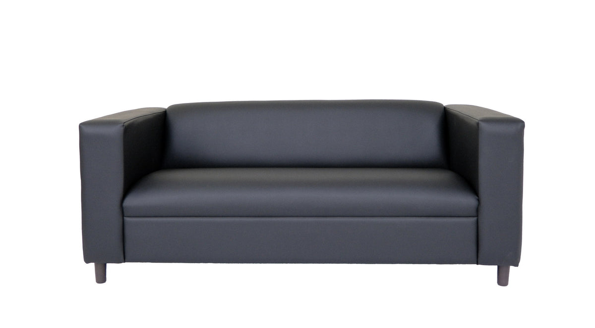 Black Faux Leather Sofa L606091