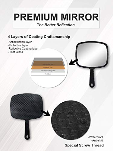 Black Handheld Hand Mirror X2474
