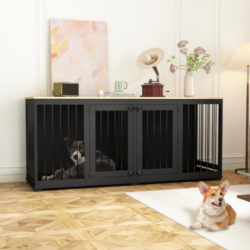 White Heavy Duty Wooden Large Dog Kennel with Trays W299