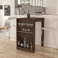 Modern Brown Bar Table with Wine Storage T2036