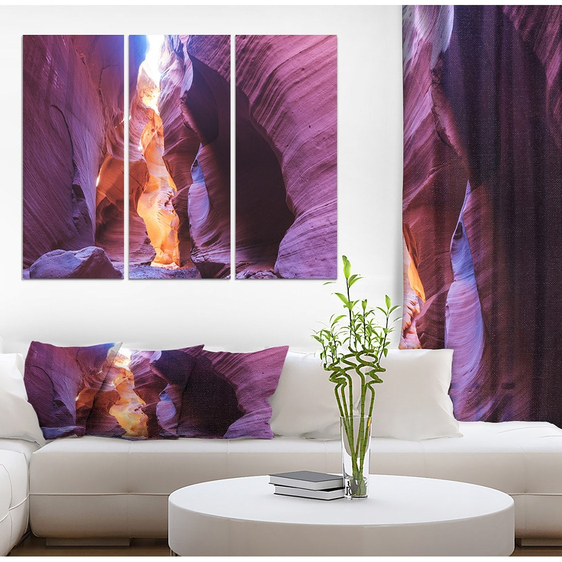 Sandstone Layer in Antelope Canyon Photography on Wrapped Canvas, 3 Panels L1875