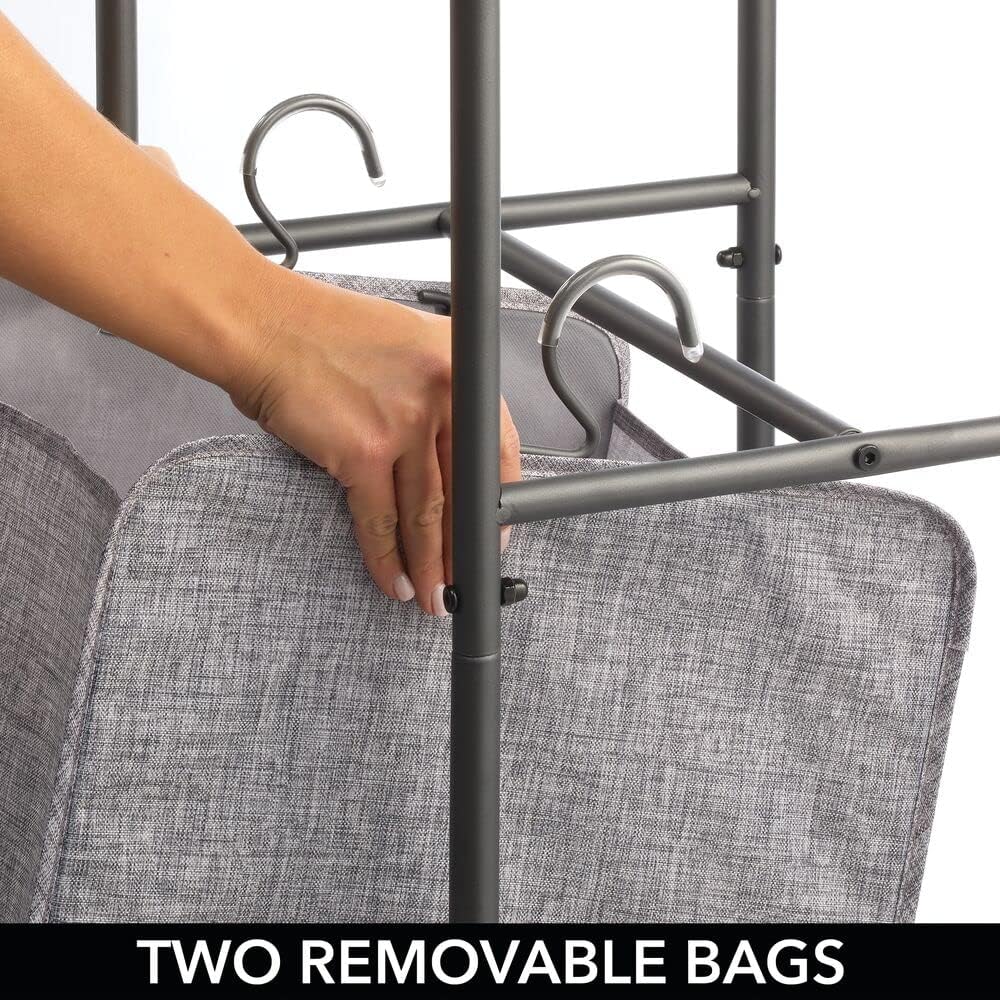 Dark Gray Laundry Hamper with Wheels H45592