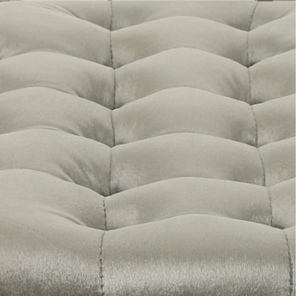 Grey Velvet Tufted Ottoman W929