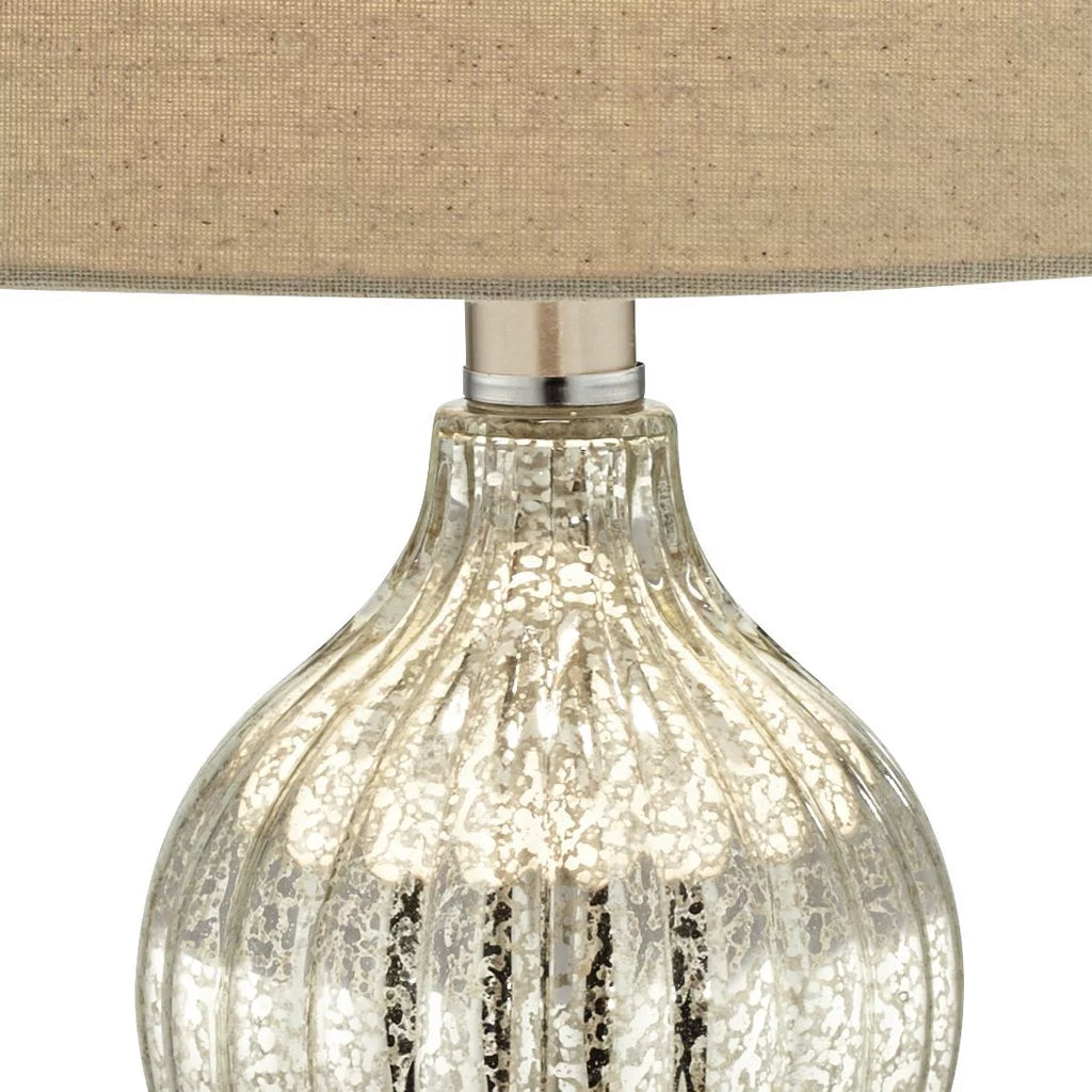 25" High Set of 2 Fluted Mercury Glass Table Lamps A849