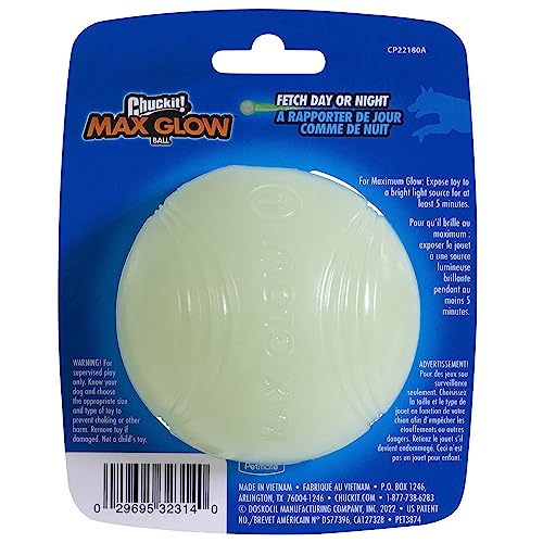 Large Glow Ball Dog Toy, 3 Inch Diameter, Pack of 1 O6968