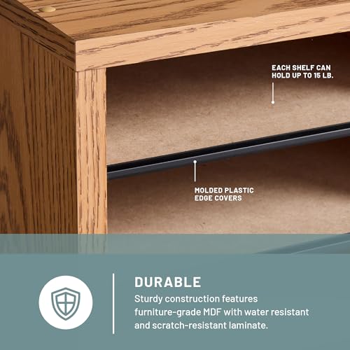 Wooden Paper and Mail Organizer with Adjustable Shelves D833