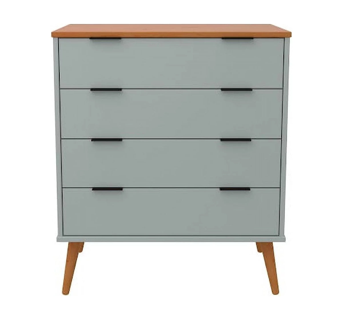 4 Drawers Gray Caramel Solid Wood Chest K542