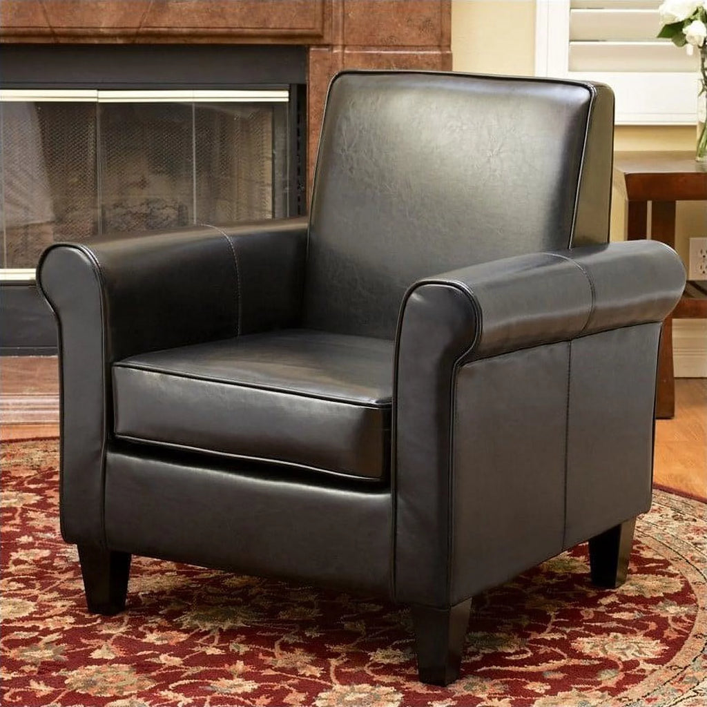Black Leather Club Chair I846140