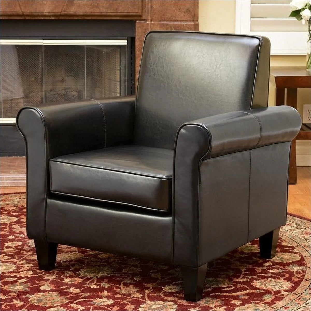 Black Leather Club Chair I846140