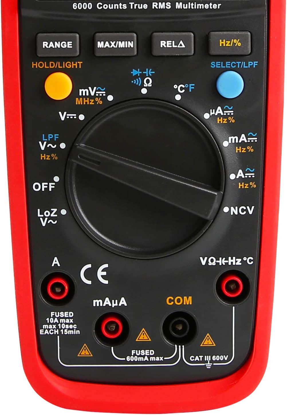 True RMS Digital Multimeter 6000 Counts AC DC Voltage Current Resistance Capacitance Frequency Temperature U1537