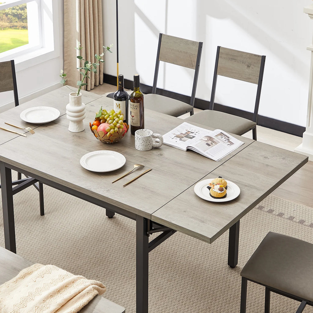 Folding Drop Leaf Dining Table with Shelf C1082