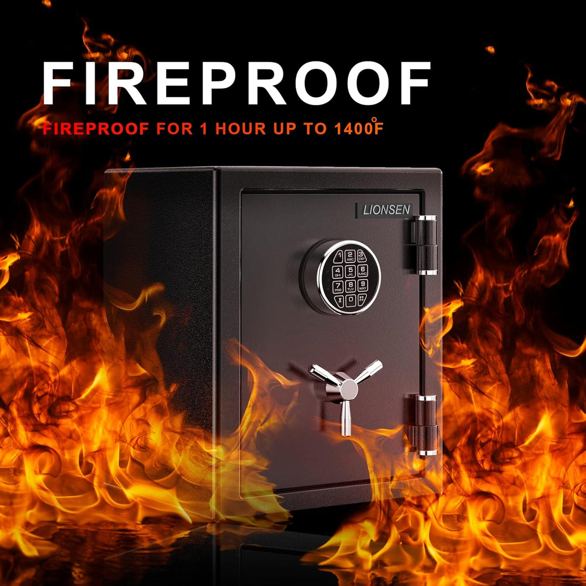 Fireproof Security Safe with Digital Keypad Lock Box T489