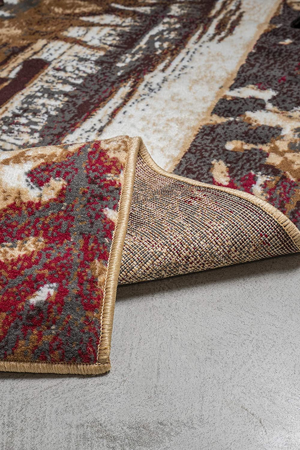 Multicolor Distressed Pattern 2 ft. x 4 ft. Rug J4045