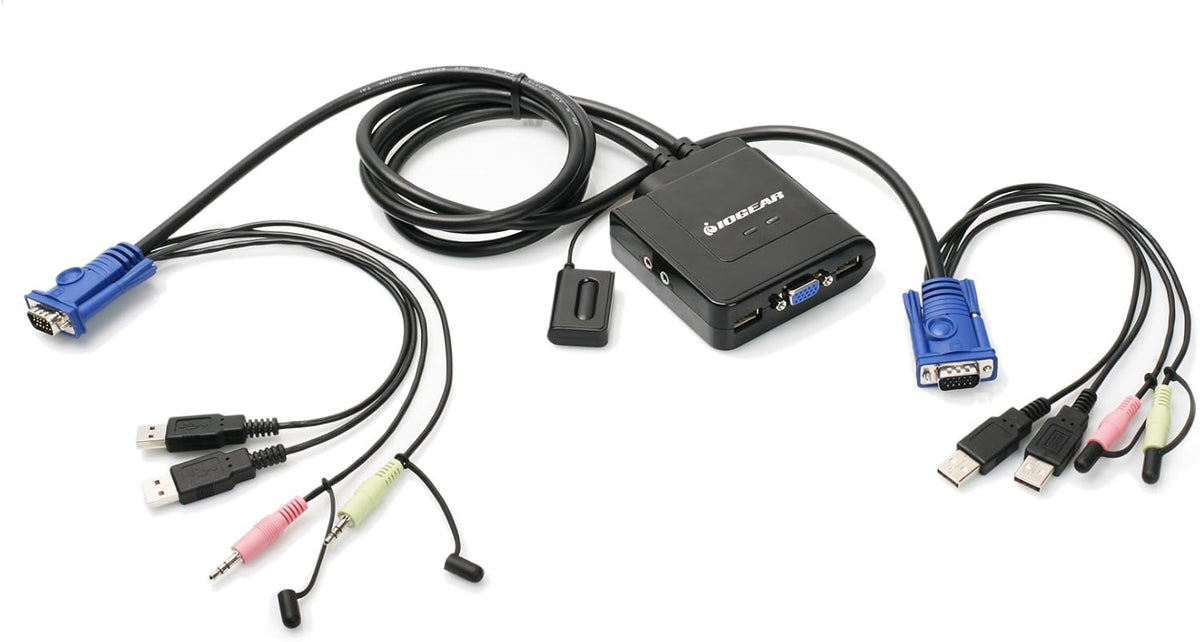 2-Port HDMI Cable KVM Switch with Cables and Audio, Black T8373