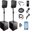 12-Inch Powered PA Speaker System Combo Set with Subwoofers and Line Array Speakers V56539