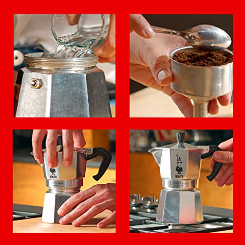 Silver Aluminium Moka Pot 1 Cup J376405