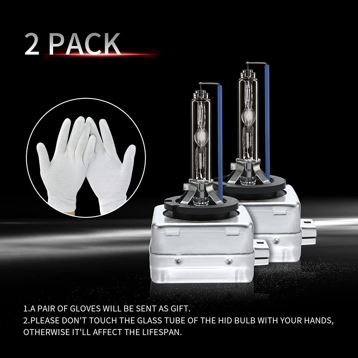 Xenon Headlight Bulbs 25W 6000K Diamond White 12V Pack of 2 V86773