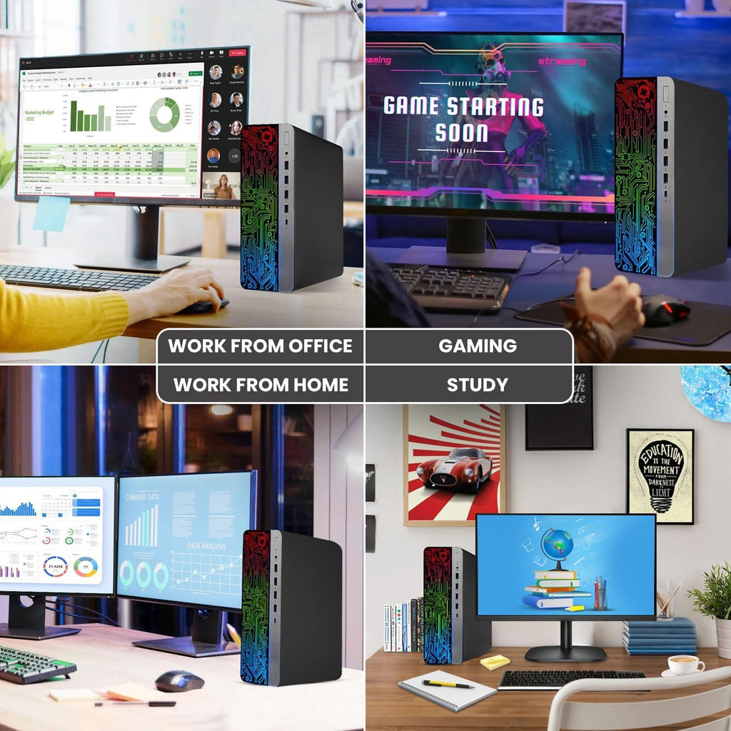 Intel Core i5-6th Gen 16GB DDR4 Ram 512GB SSD Radeon RX-550 4GB DDR5 Graphics Card Windows 10 Pro Computer Tower Y6749