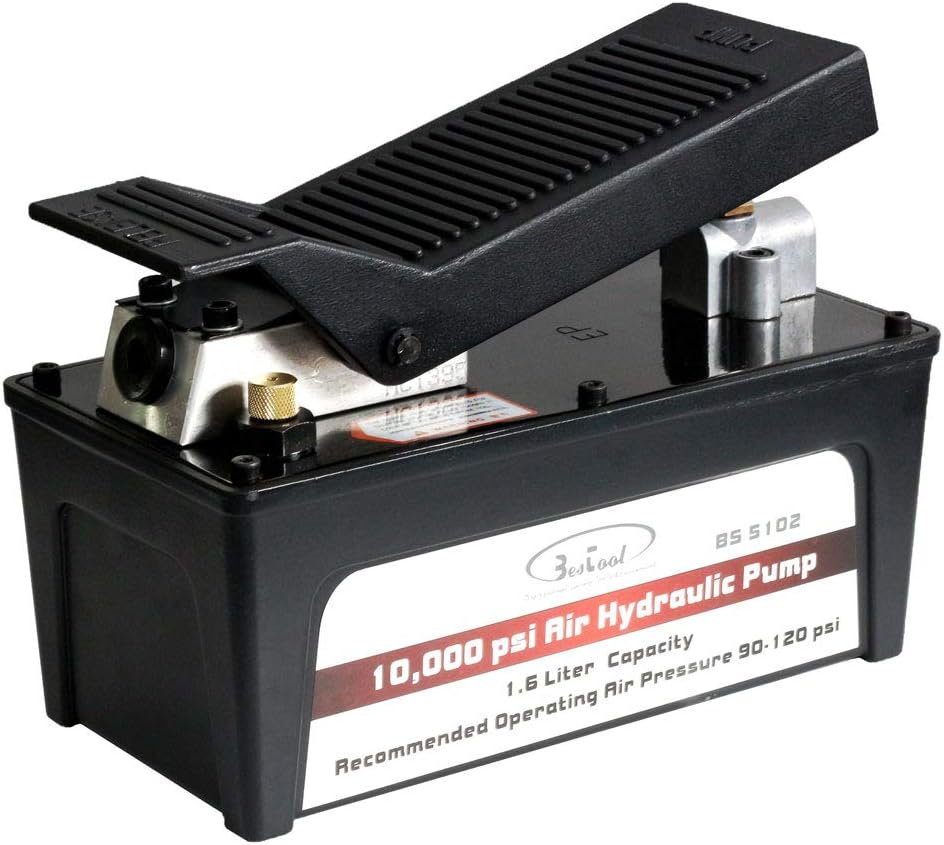 Air Hydraulic Foot Pump 10,000 PSI Single Acting Black Y2234