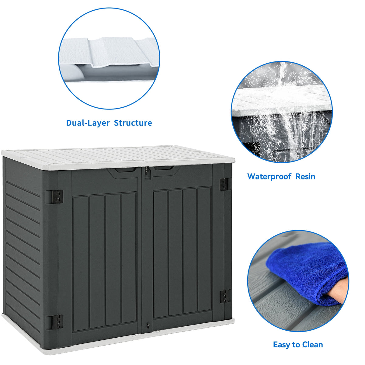 Weather Resistant Resin Storage Shed 35 Cu ft V376664