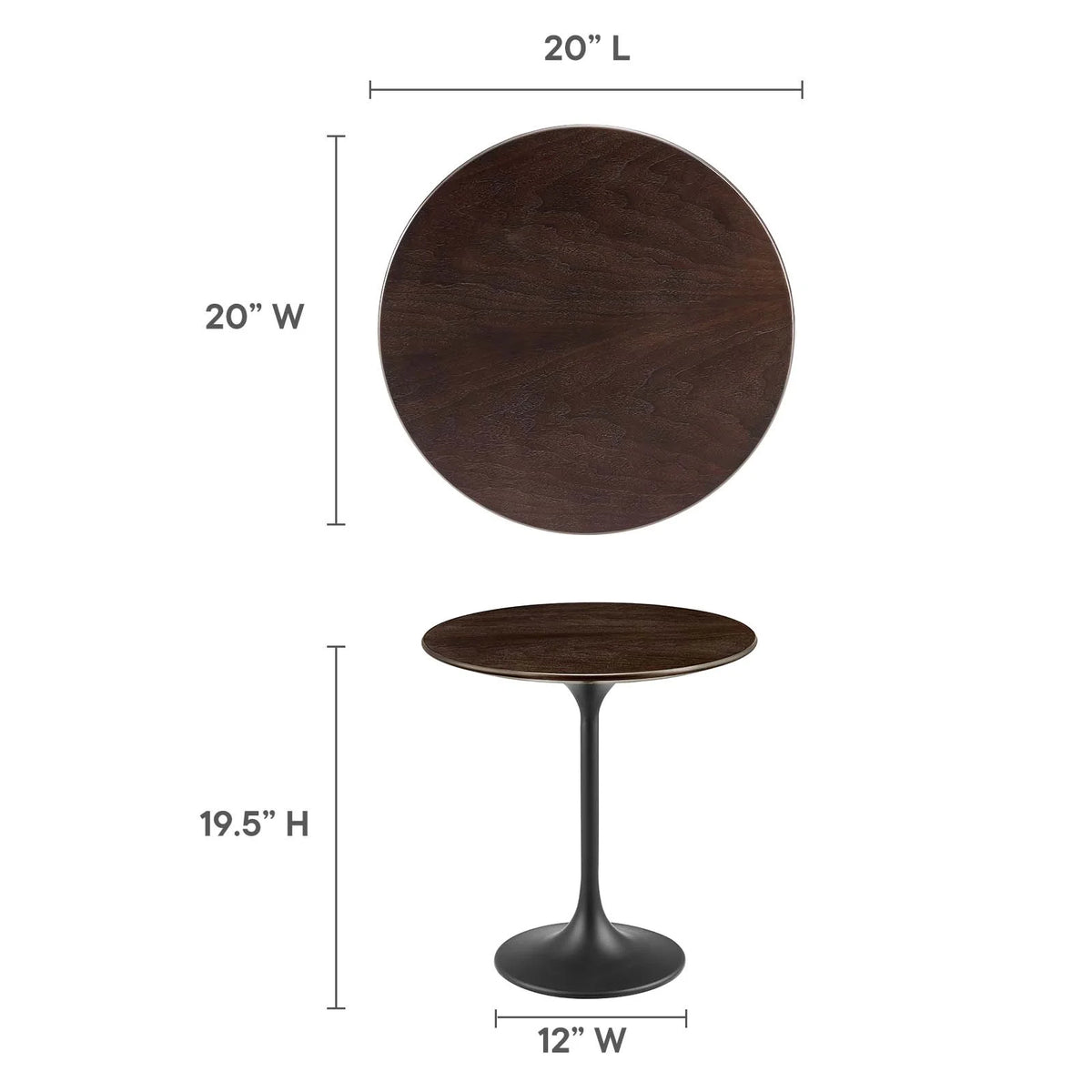 Round Wood Grain Side Table D2636