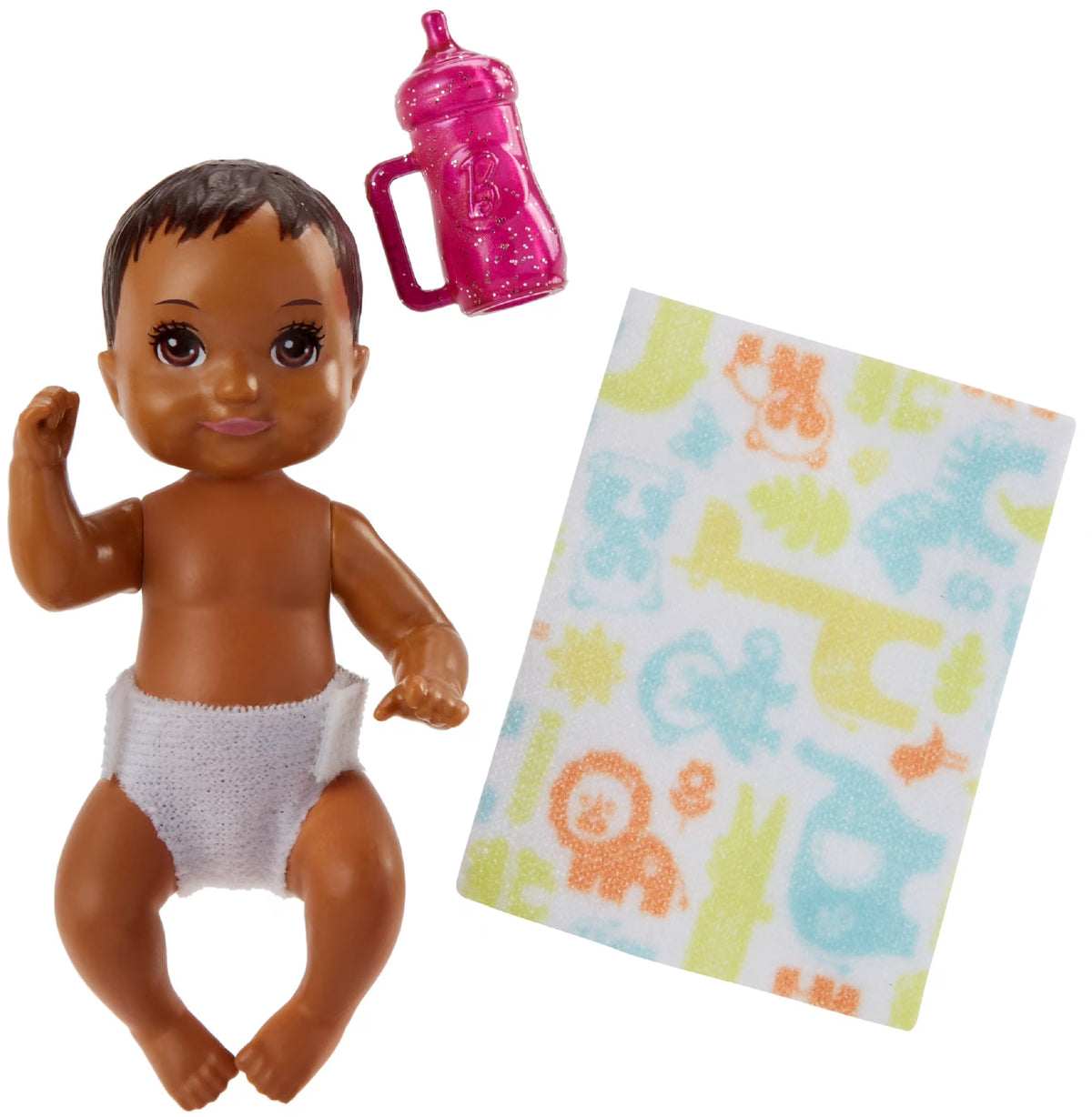 Baby Doll with Pink Bottle & Accessories Doll Playset, 3 Pieces I27067