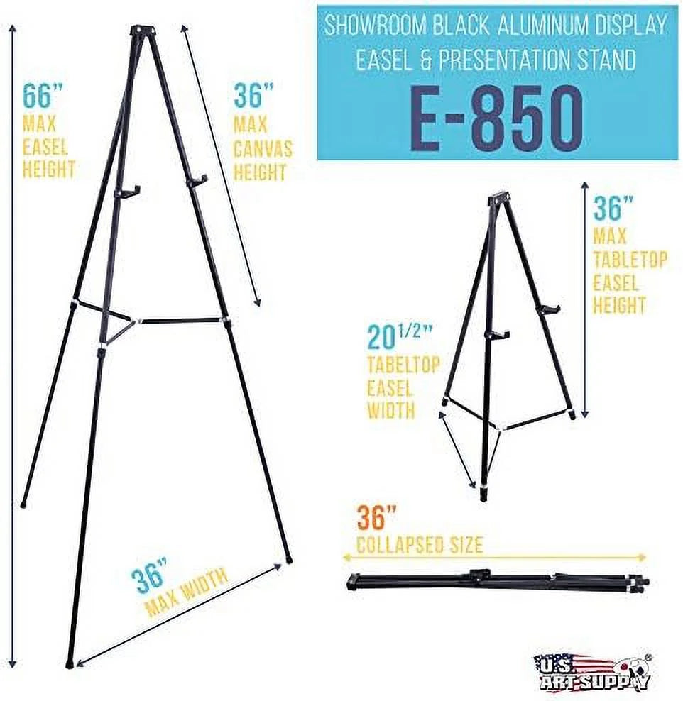 Black Aluminum Adjustable Tripod Display Easel F6526