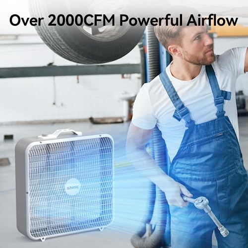 20 Inch 3-Speed White Box Fan (2 Pack) Z241986