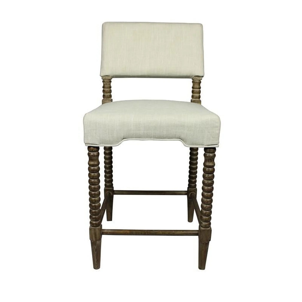 41" Fabric & Wood Counter Stool Set of 2 S836
