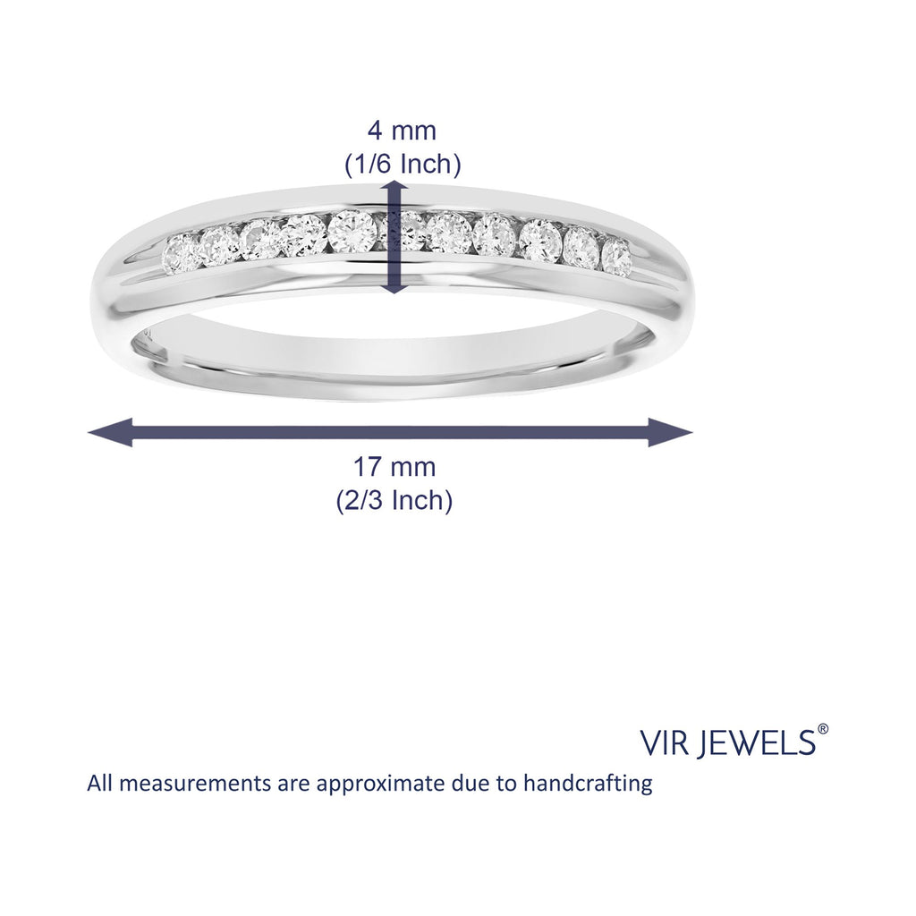 14K White Gold Diamond Bridal Band Comfort Fit B9040