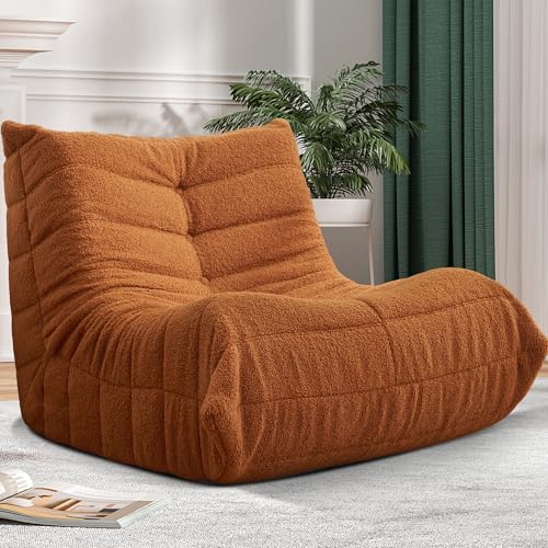 Black Plush Bean Bag Chair with Memory Foam J418