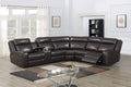 3-Piece Manual Reclining Sectional Sofa Brown Leather Gel +PU L544308