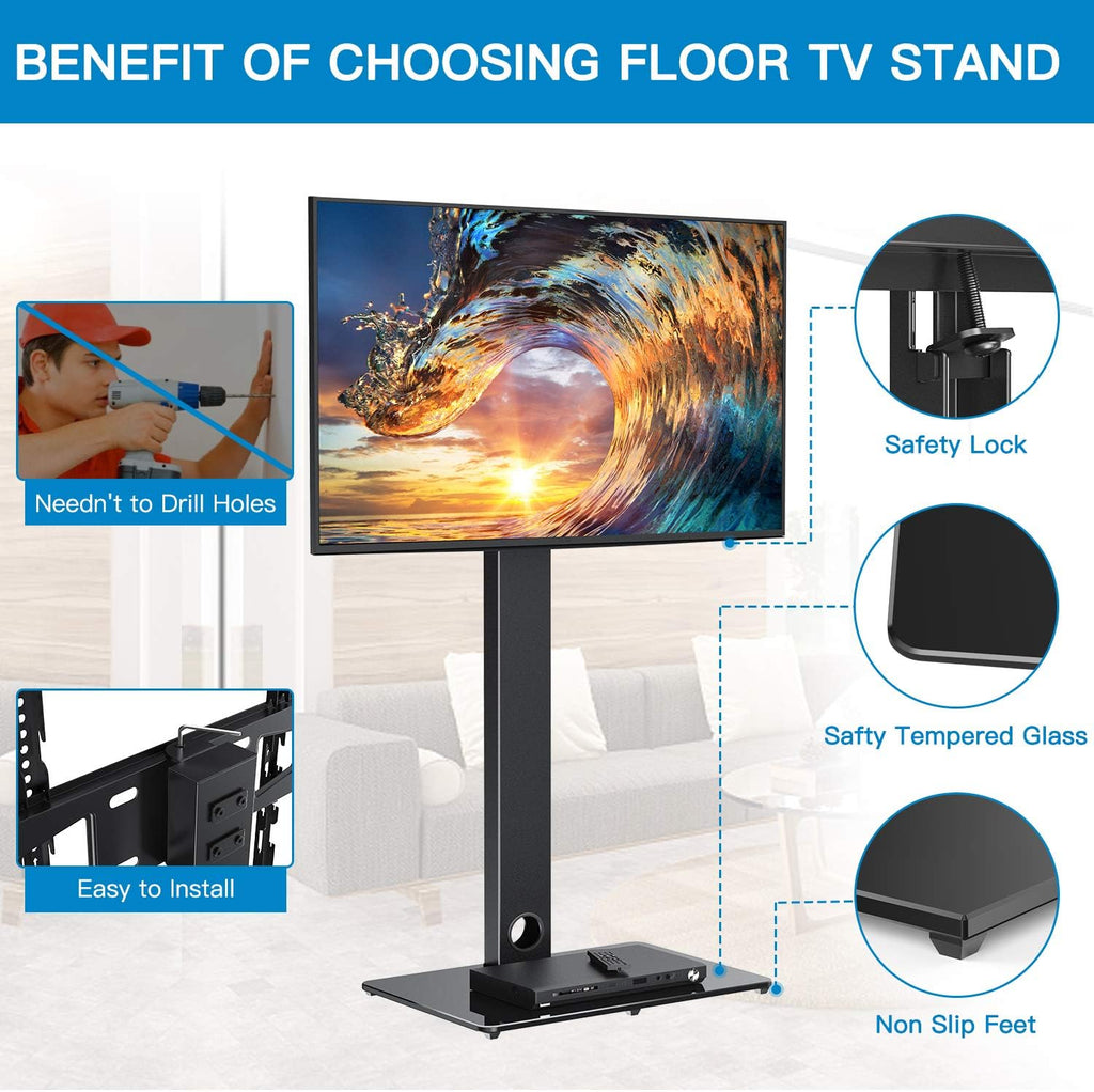 Universal Floor TV Stand with Swivel Mount for 32-65 inch TVs D345