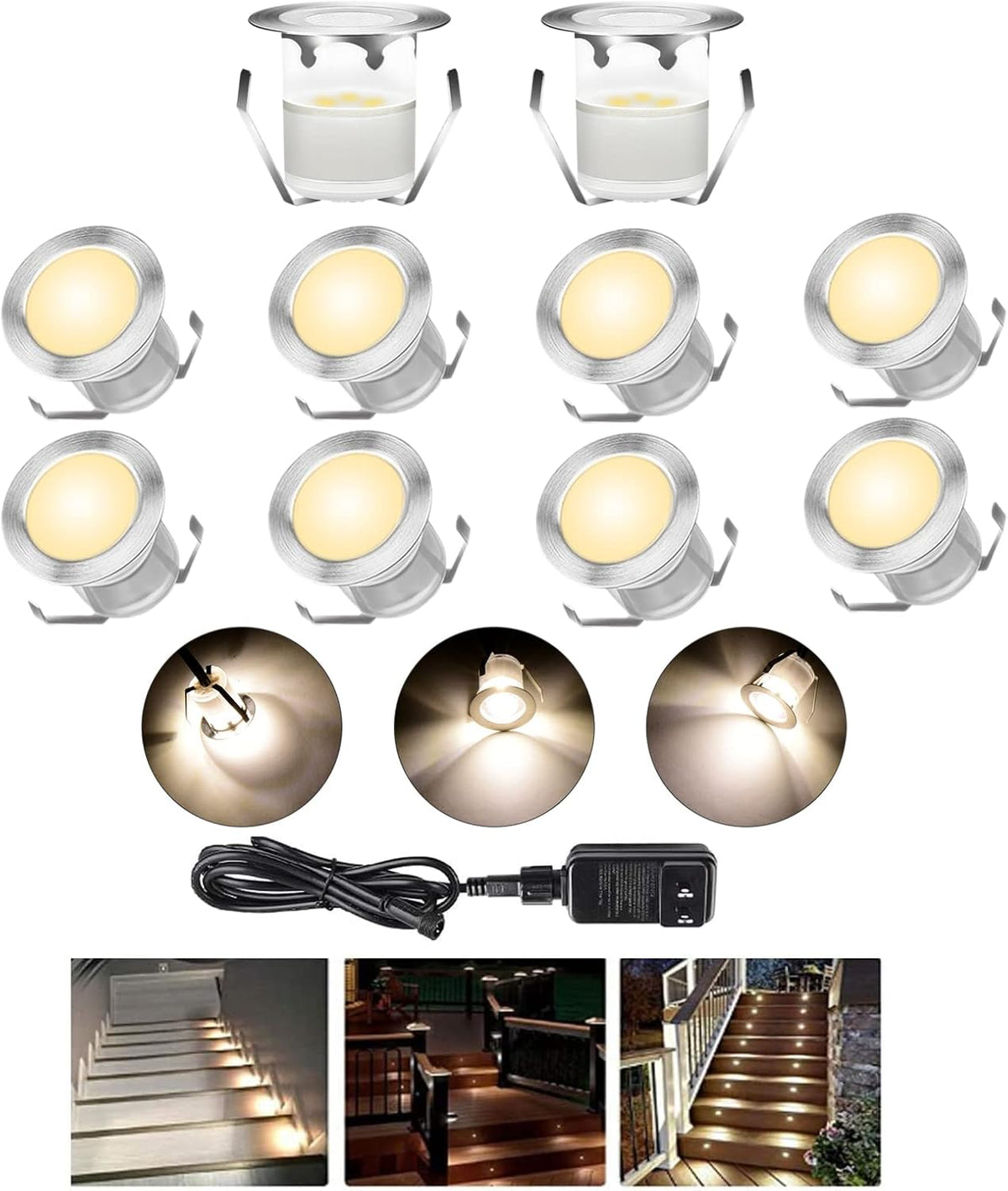 IP67 Waterproof Dimmable 10 Pack Low Voltage Recessed LED Deck Lights L320