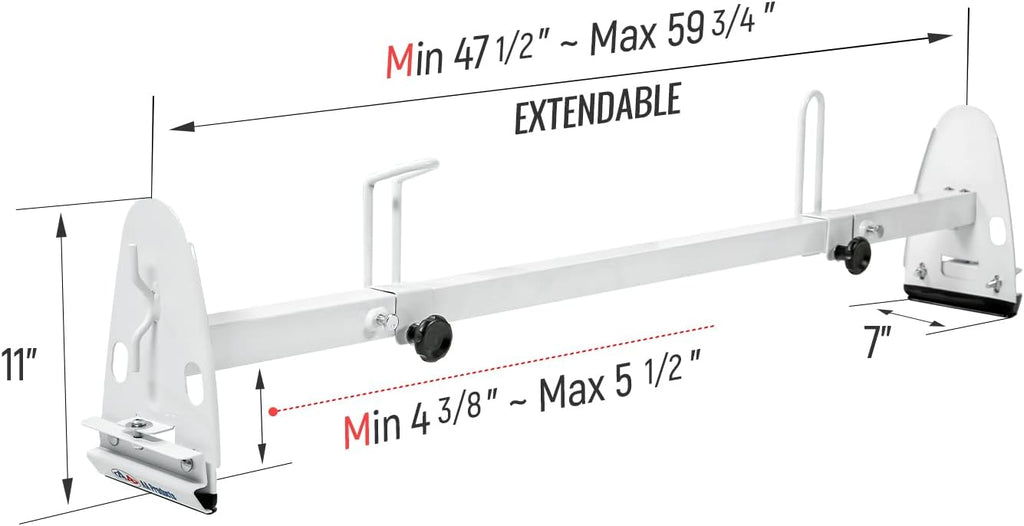 White Square 3 Bar Van Roof Racks with Ladder Stoppers I602486