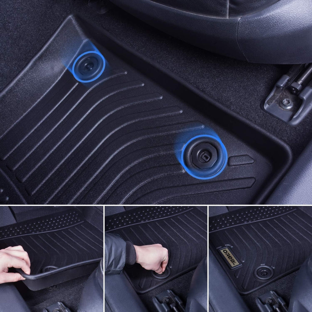 Black Floor Mats Liners Front Rear Carpet N67547