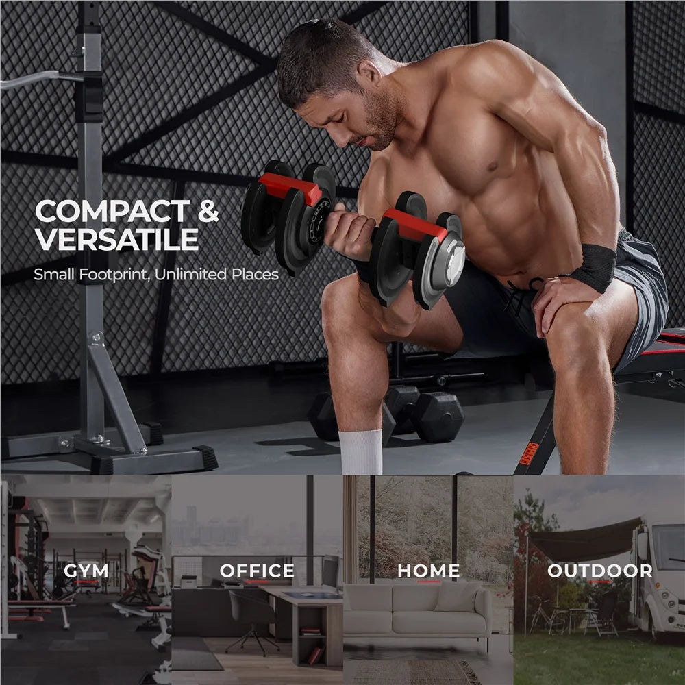 Adjustable Dumbbell Set with Tray F53720