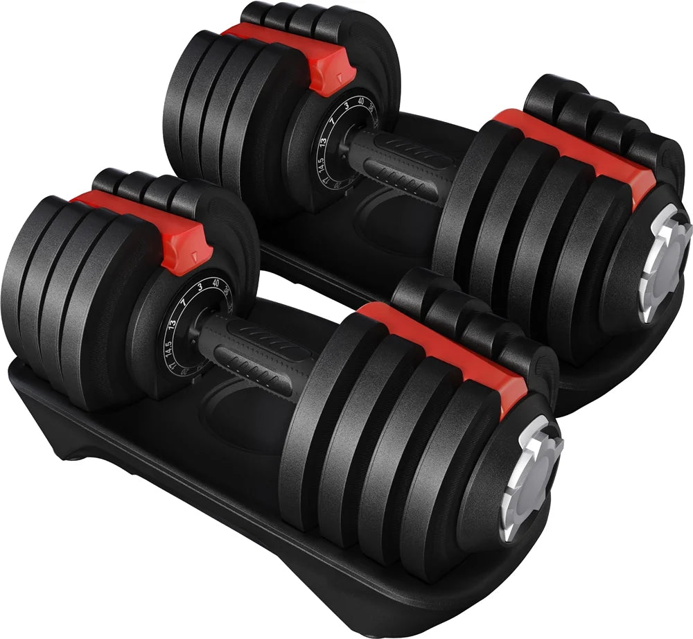Adjustable Dumbbell Set with Tray F53720