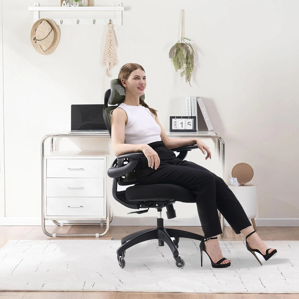 Green Ergonomic Mesh Office Chair with Wheels E909946