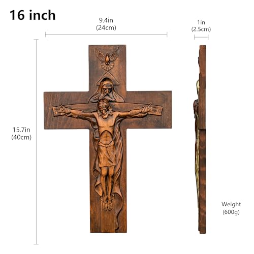 Handmade Wooden Wall Cross with Hook E24946