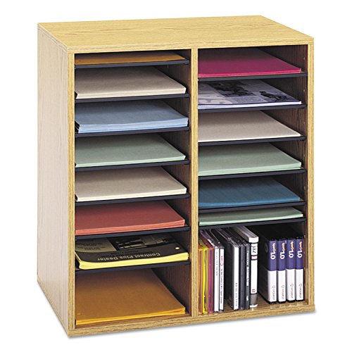 Wooden Paper and Mail Organizer with Adjustable Shelves D833