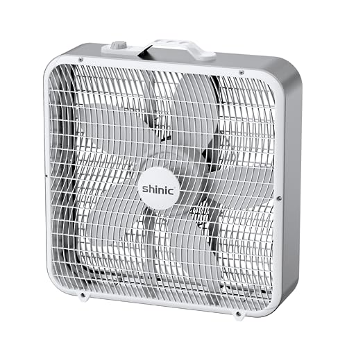 20 Inch 3-Speed White Box Fan (2 Pack) Z241986