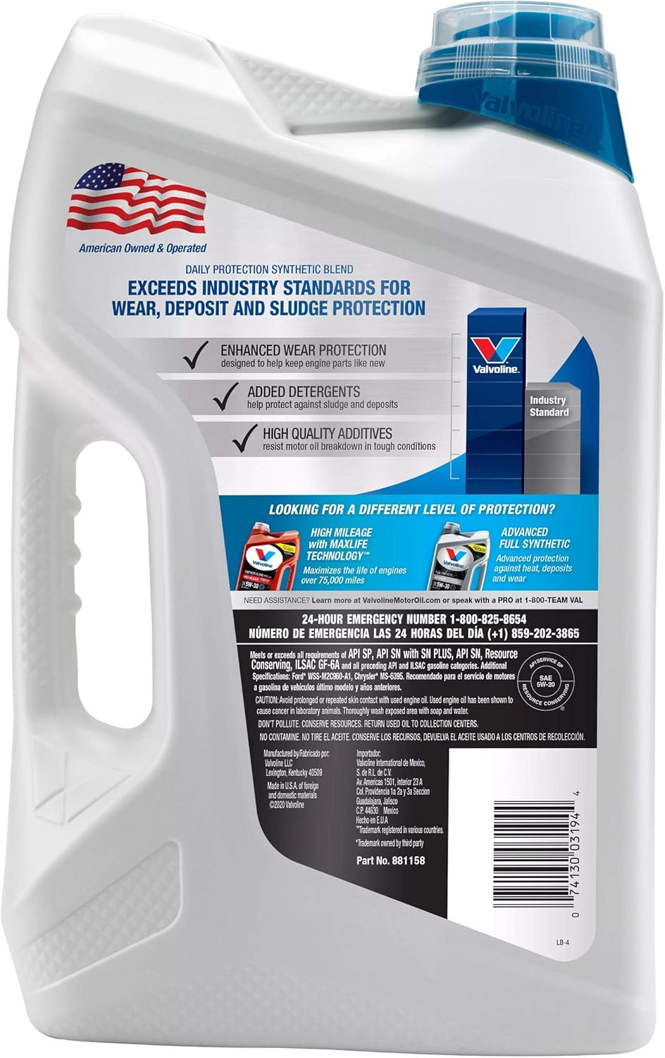 5W-20 Synthetic Blend Motor Oil 5 QT E56080