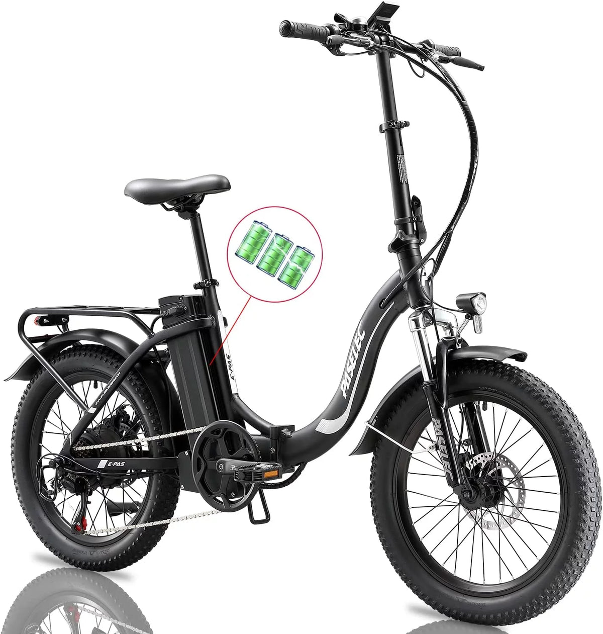 Folding Electric Bike 750W 20 inch Fat Tire 13Ah Black B823692