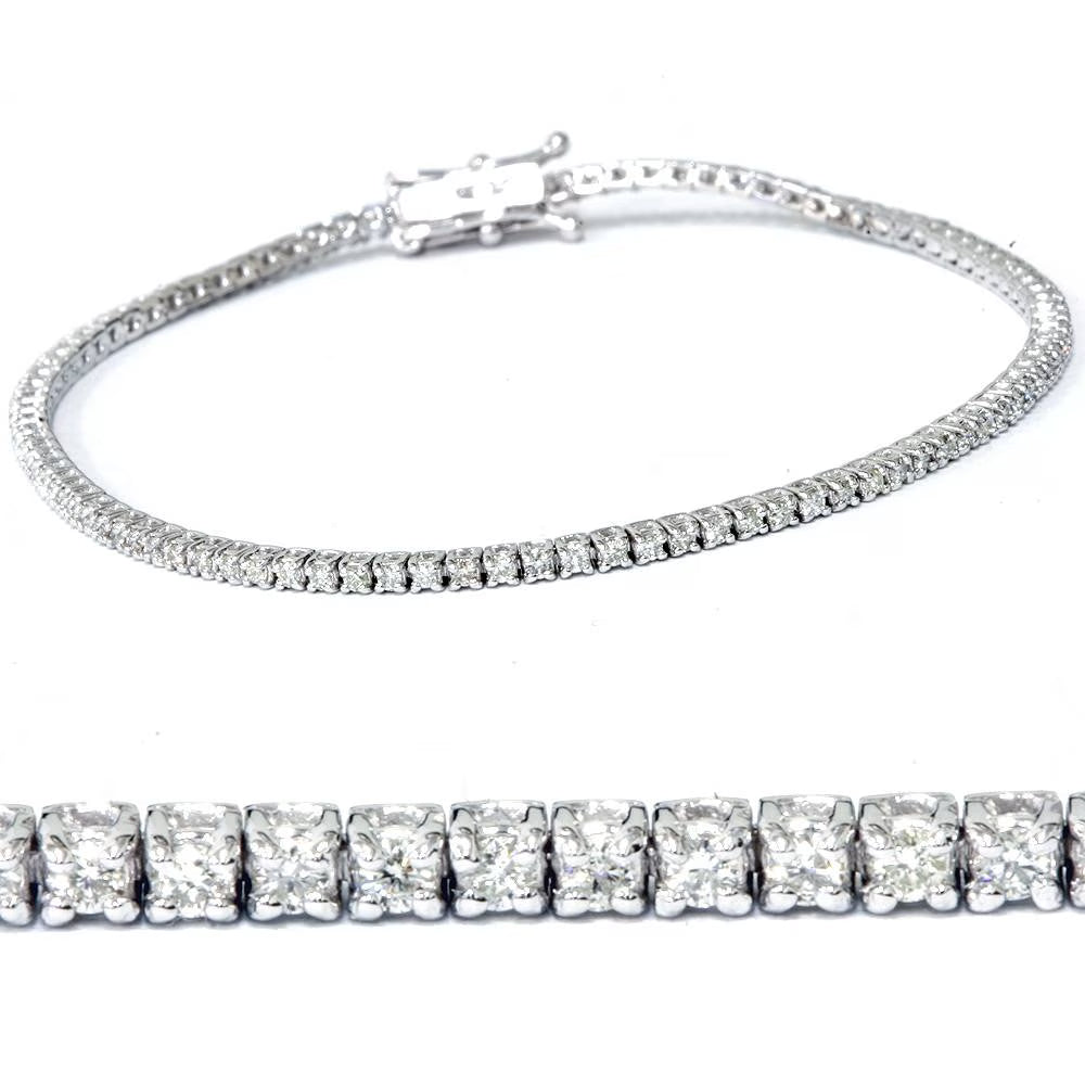 2ct Diamond Tennis Bracelet 14K White Gold 7" I30870