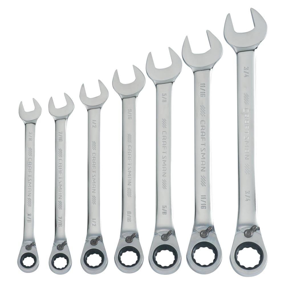 7 PC SAE Reversible Ratcheting Wrench Set Y552
