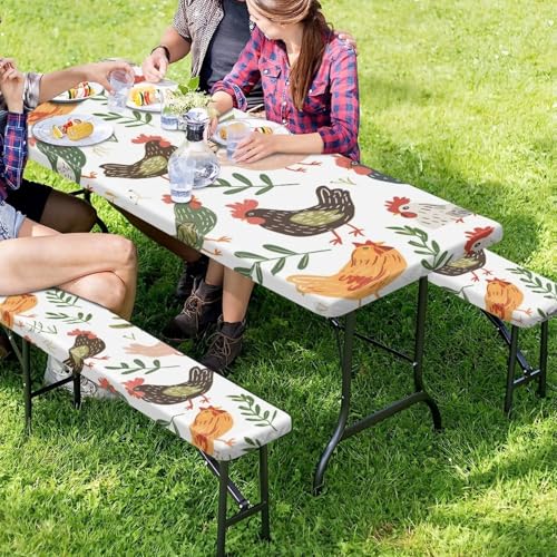 Fitted Rectangle Picnic Table Cover with Bench Covers H827